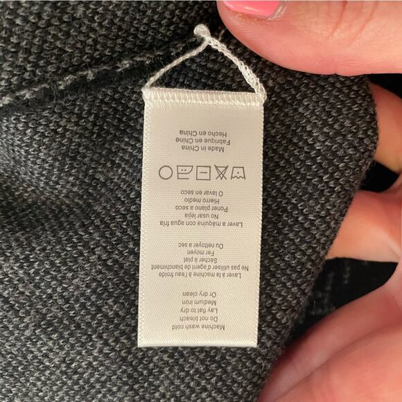 LUNYA Cozy Cotton Silk Pullover Sweater Black & Cream Windowpane Size XL NEW - Picture 6 of 7